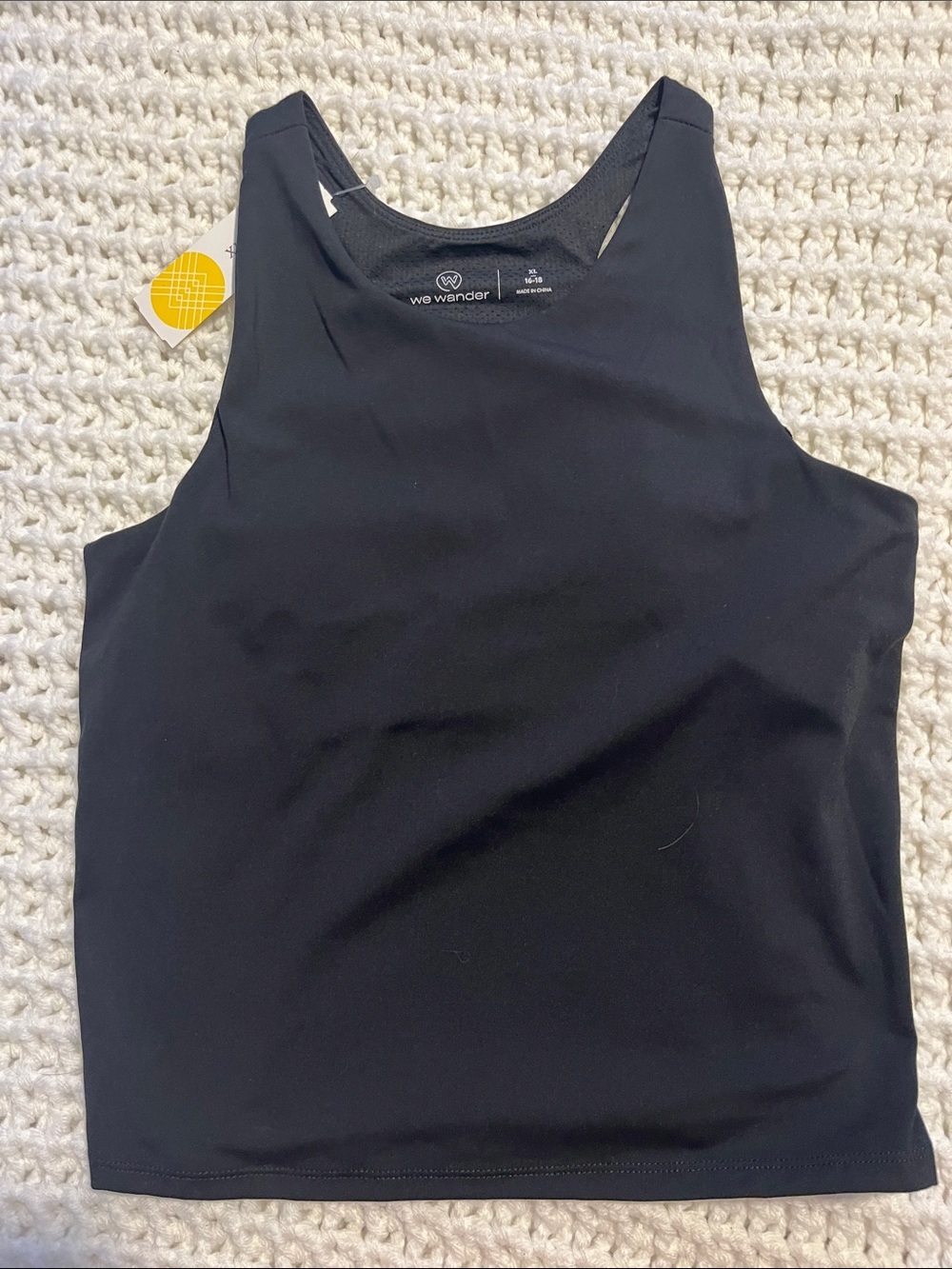 We Wander Black Kids High-Neck Performance Tank Top Girls XL (16-18)